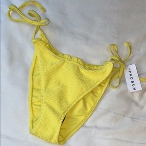 LA Hearts yellow scrunch bikini bottom, size Small